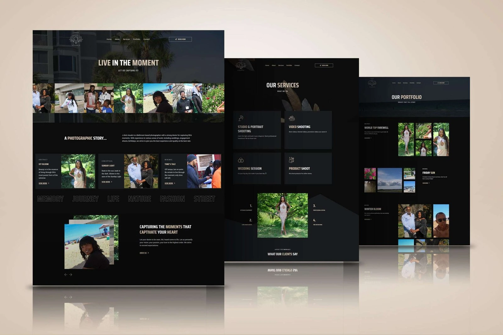 Full JShot Visuals website presentation