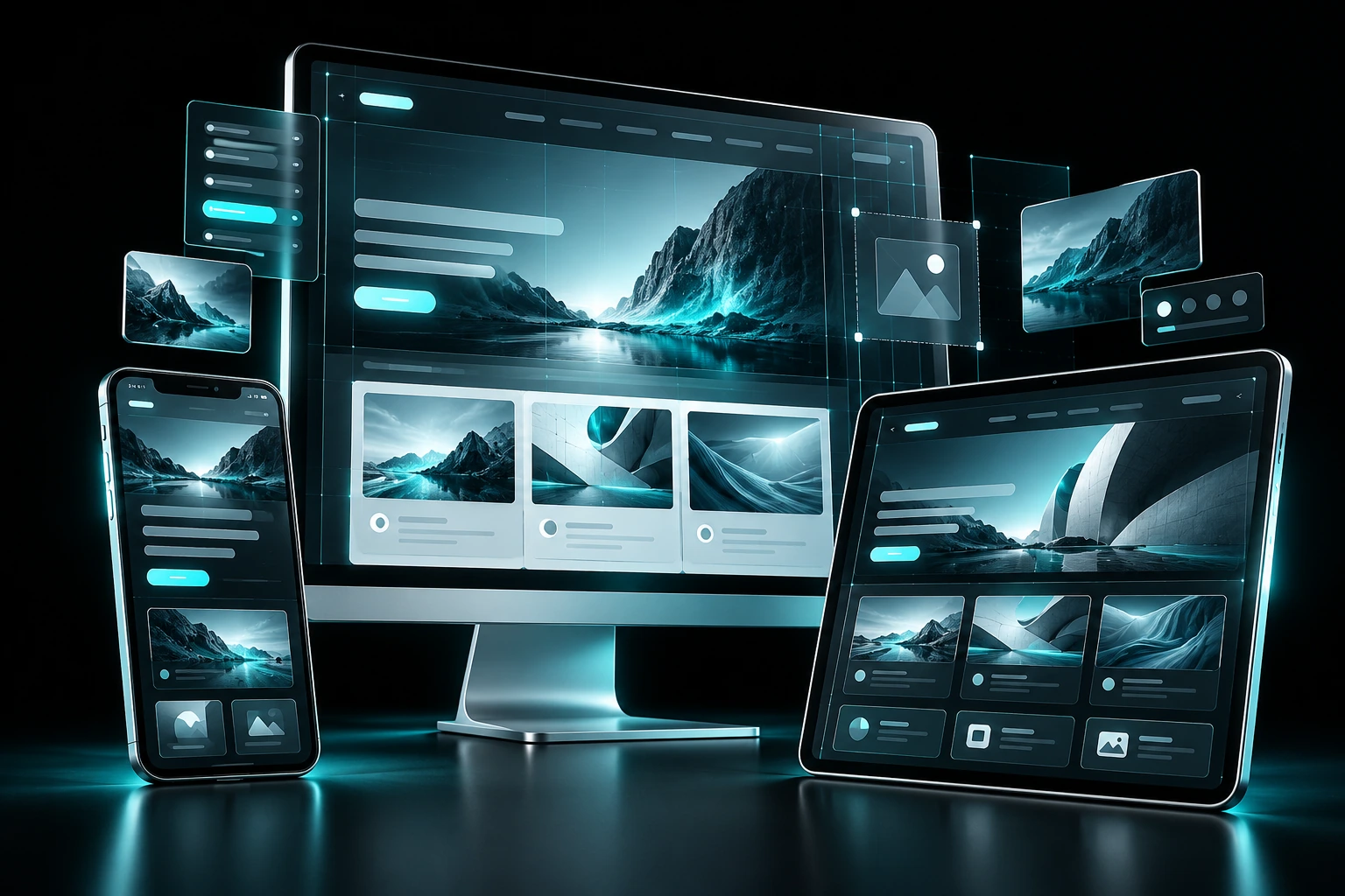 Website design & development concept illustration