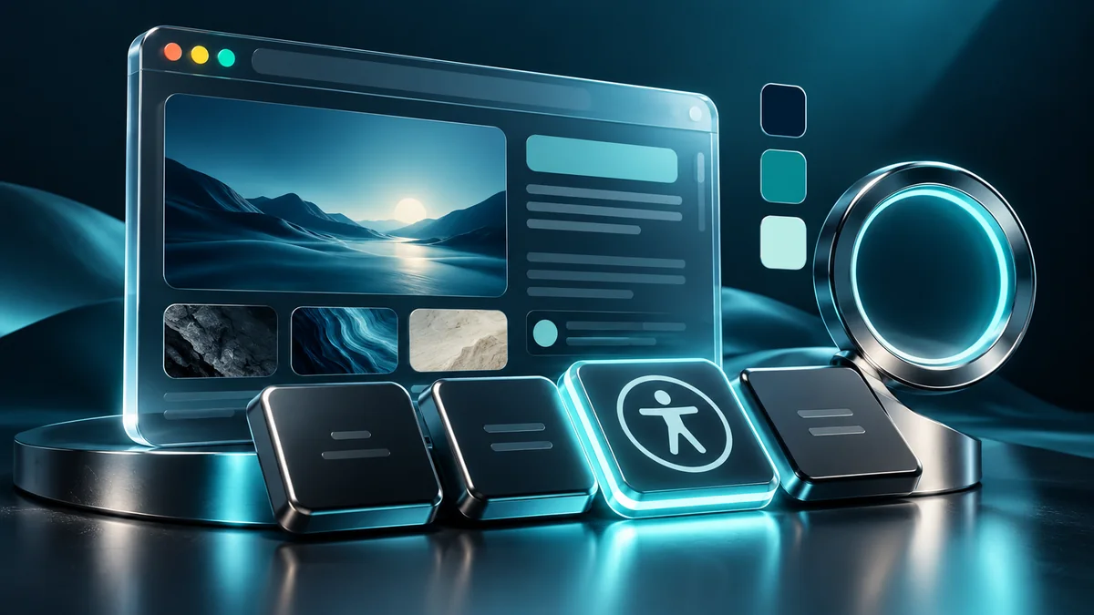 Accessible browser interface with keyboard keys and a visible focus ring