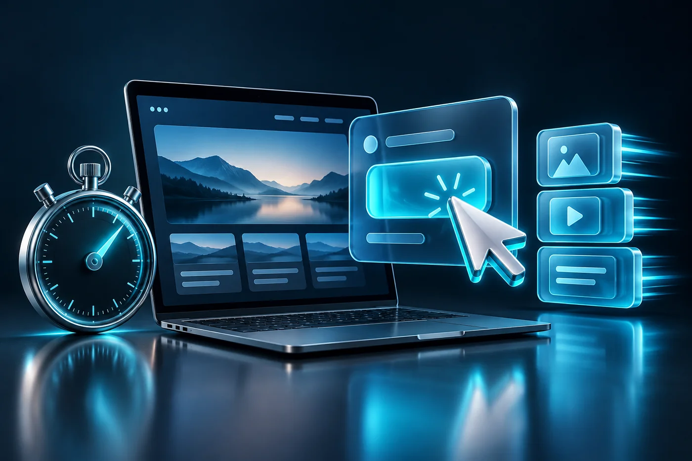 Navy and teal editorial illustration for inp optimisation