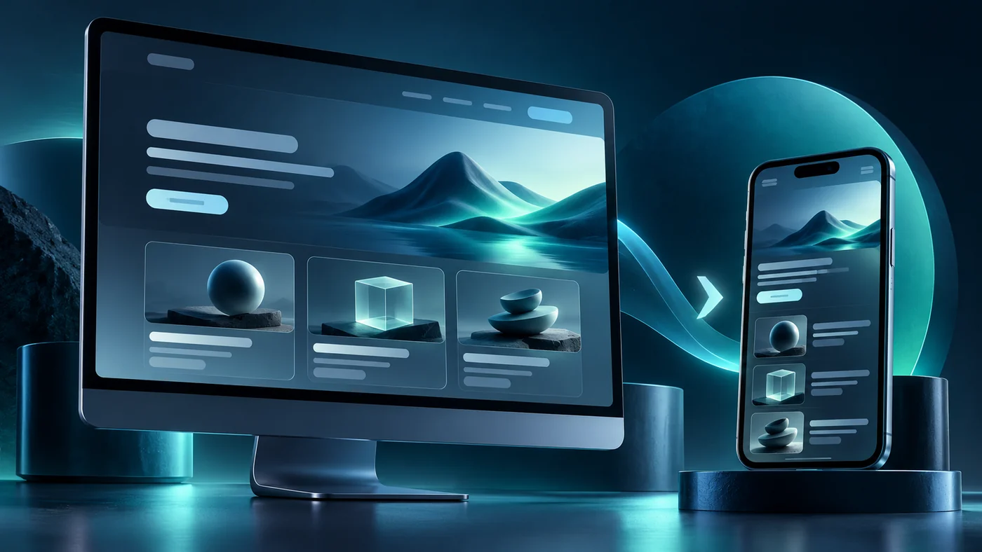 Dark teal illustration representing squarespace fluid engine