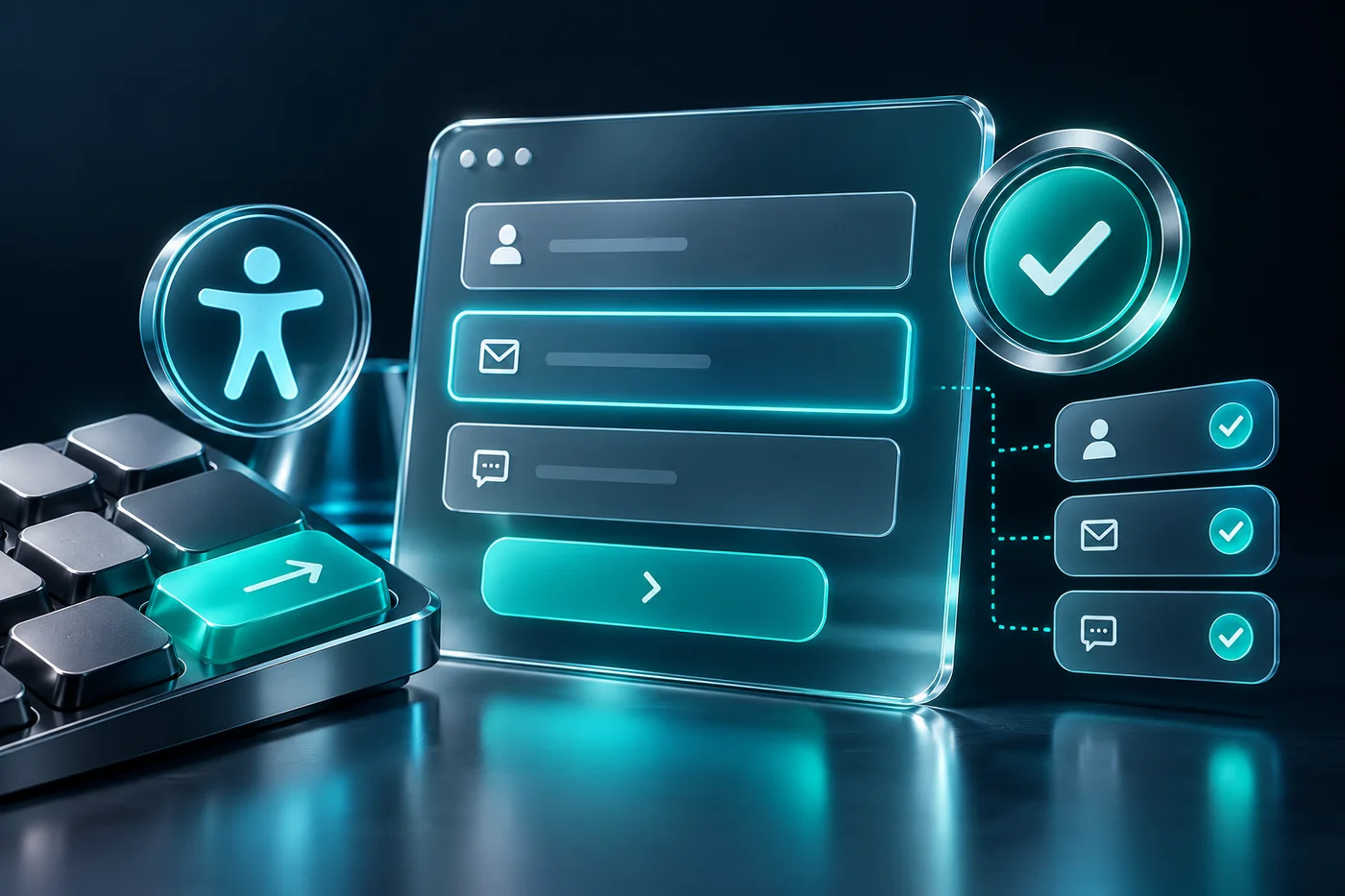 Navy and teal editorial illustration for enquiry form usability